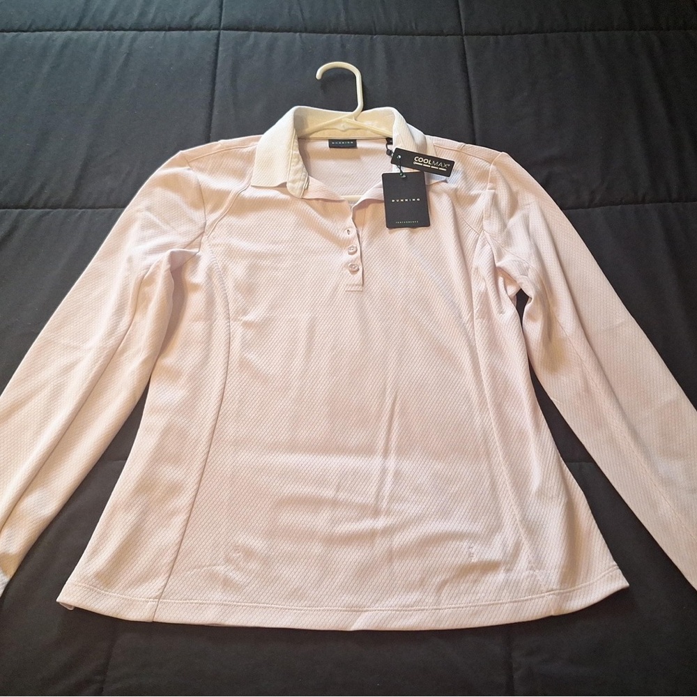 Dunning Golf Women’s Button Up Shirt Pink Size S Coolmax